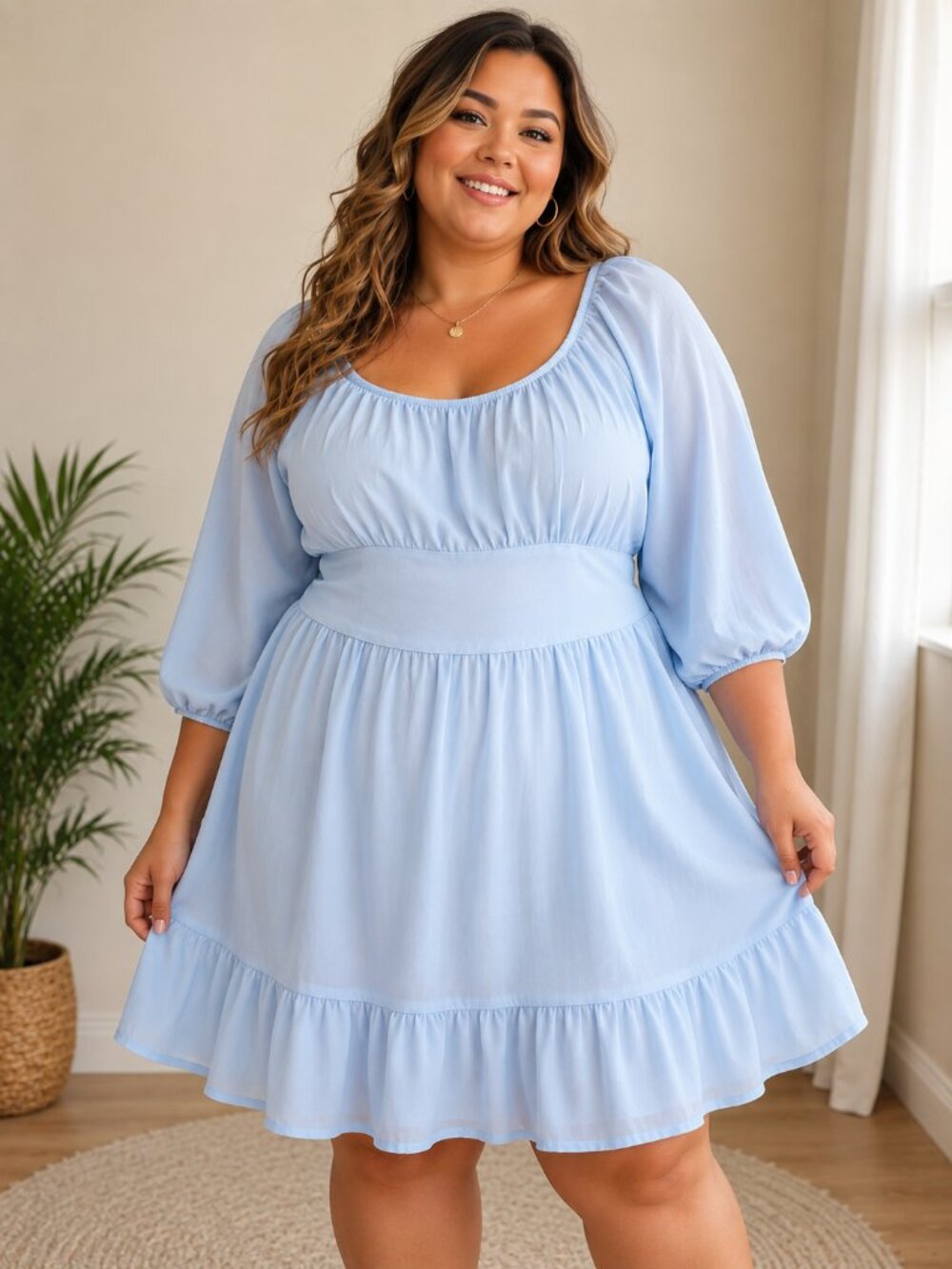 Light Blue Dress With Open Back by 12CRAZY Size 2x